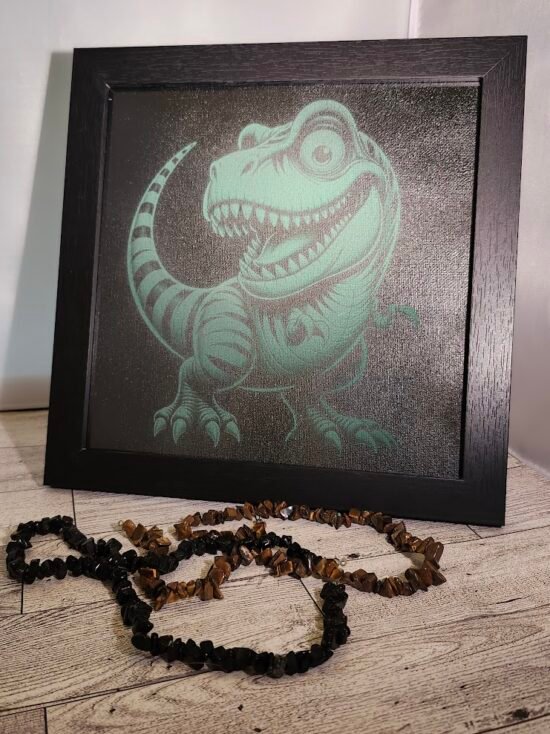 Dinosaur Engraved Picture - Prehistoric Wall Art