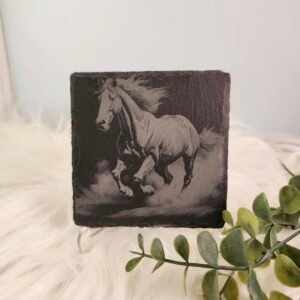 Running Horse Slate Coaster - Rustic Equestrian Coaster or Home Décor