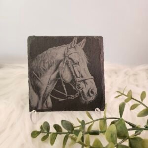 Horse Head Slate Coaster - Rustic Western Drink Coaster & Home Décor