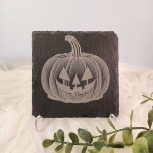 Jack-O’-Lantern Slate Coaster - Halloween Drink Coaster & Seasonal Décor