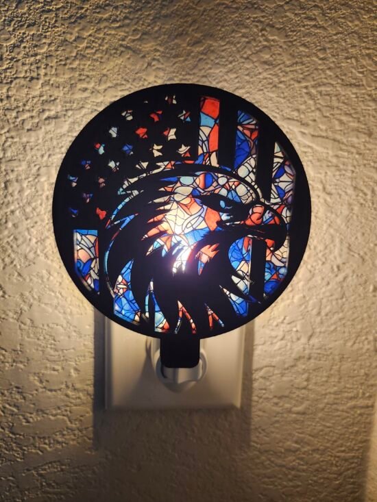 American Eagle Nightlight – Handcrafted Laser Cut Patriotic Night Light - Image 2