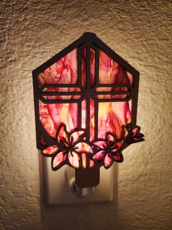 Cross with Flowers Nightlight - Image 2