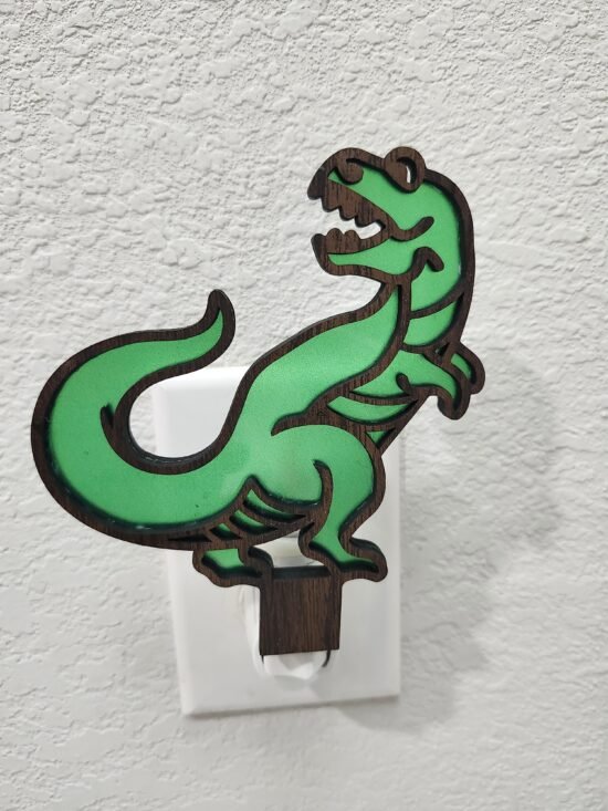 Dinosaur Nightlight – Handcrafted Laser Cut Wooden Night Light