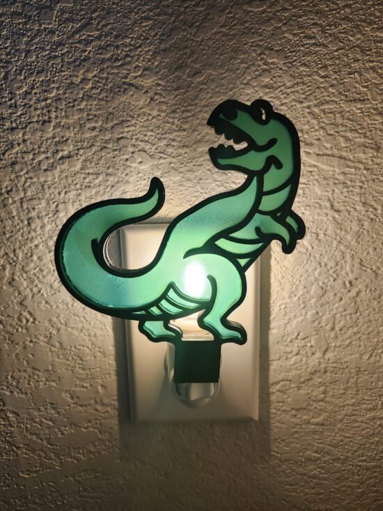 Dinosaur Nightlight – Handcrafted Laser Cut Wooden Night Light - Image 2