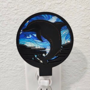 Dolphin Nightlight – Handcrafted Laser Cut Wooden Night Light