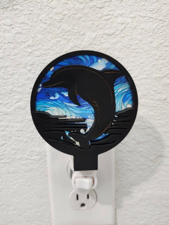 Dolphin Nightlight – Handcrafted Laser Cut Wooden Night Light