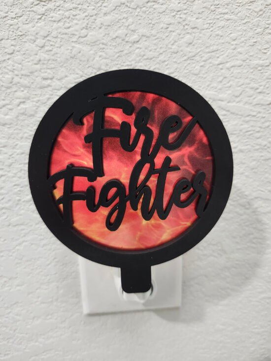 Fire Fighter Nightlight – Handcrafted Laser Cut Wooden Night Light
