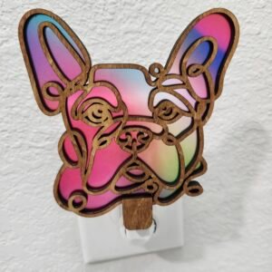 French Bulldog Nightlight – Handmade Laser-Cut Wood