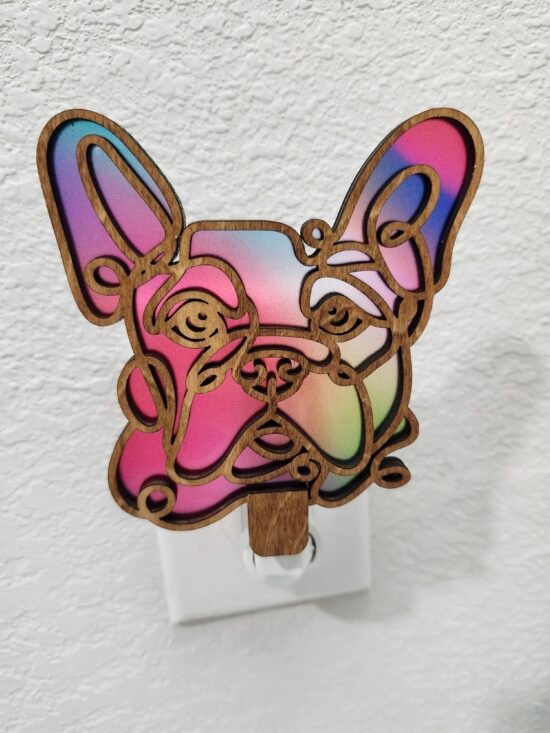 French Bulldog Nightlight – Handmade Laser-Cut Wood