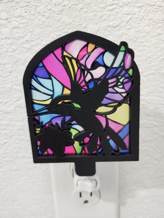 Hummingbird Nightlight – Handcrafted Laser Cut Wooden Night Light