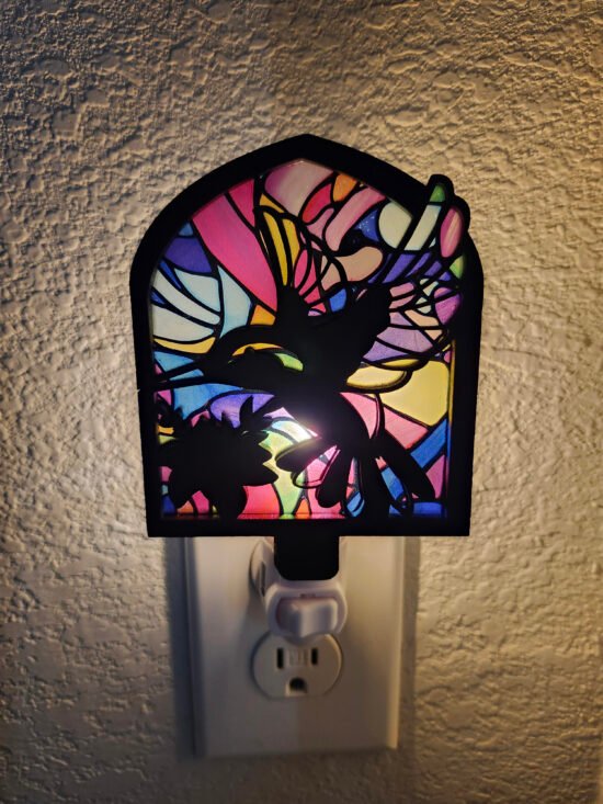 Hummingbird Nightlight – Handcrafted Laser Cut Wooden Night Light - Image 2