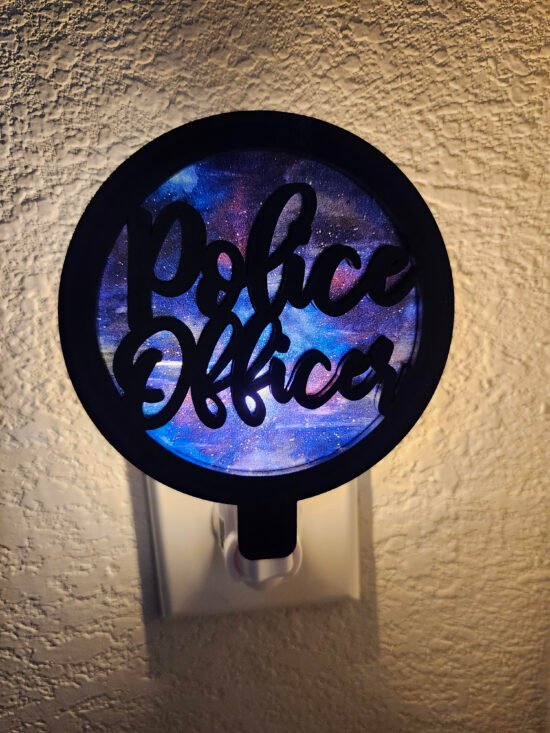 Police Officer Nightlight – Handcrafted Laser Cut Wooden Night Light - Image 2