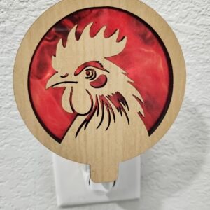 Rooster Nightlight – Handcrafted Laser Cut Wooden Night Light