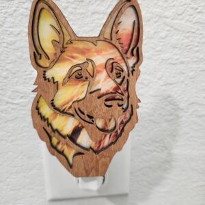 German Shepherd Nightlight – Handmade Laser-Cut Wood
