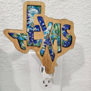 Texas Bluebonnet Nightlight – Handcrafted Laser Cut Wooden Night Light