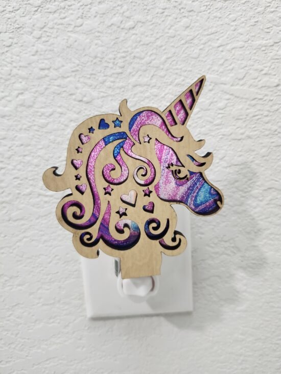 Unicorn Nightlight – Handcrafted Laser Cut Wooden Night Light