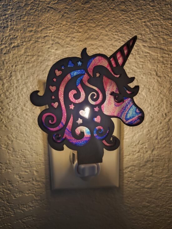 Unicorn Nightlight – Handcrafted Laser Cut Wooden Night Light - Image 2