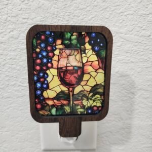 Wine Glass Nightlight – Handcrafted Laser Cut Wooden Night Light