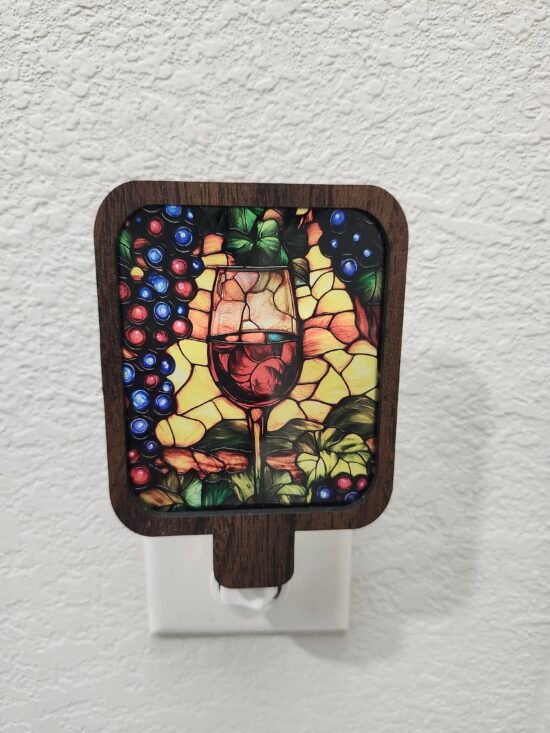 Wine Glass Nightlight – Handcrafted Laser Cut Wooden Night Light