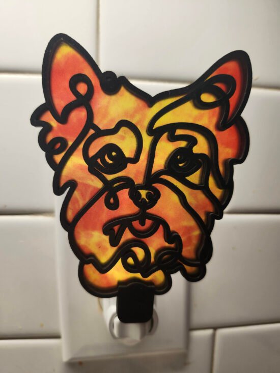 Yorkie Nightlight – Handmade Laser-Cut Wood