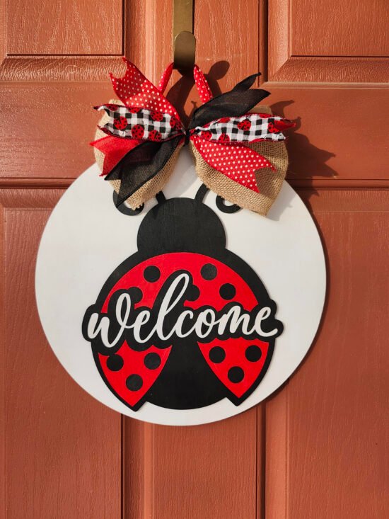 “Ladybug Welcome” Door or Wall Hanger