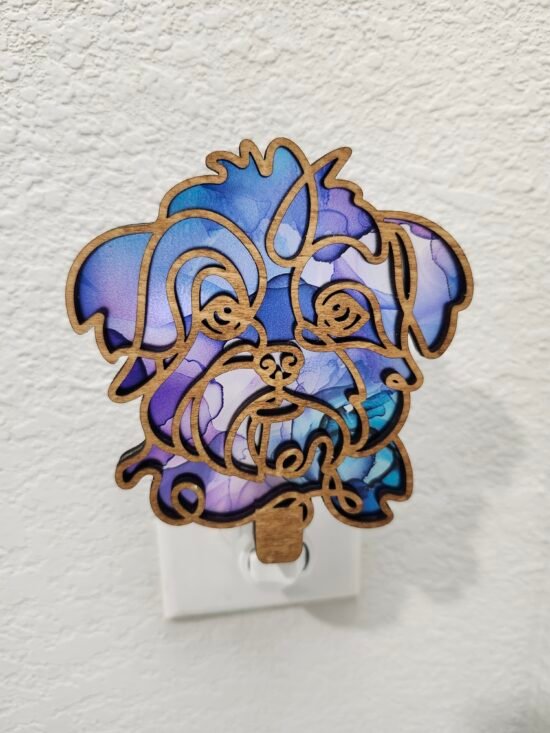 Shih Tzu Nightlight – Handmade Laser-Cut Wood