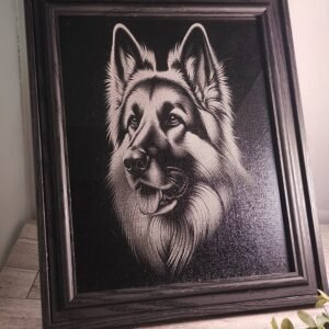 German Shepherd Engraved Picture