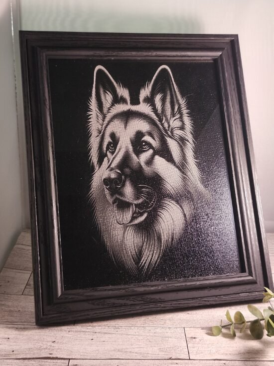 German Shepherd Engraved Picture