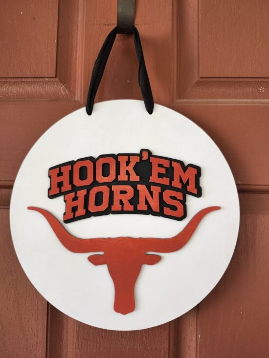 UT Hook 'Em Horns Door Hanger